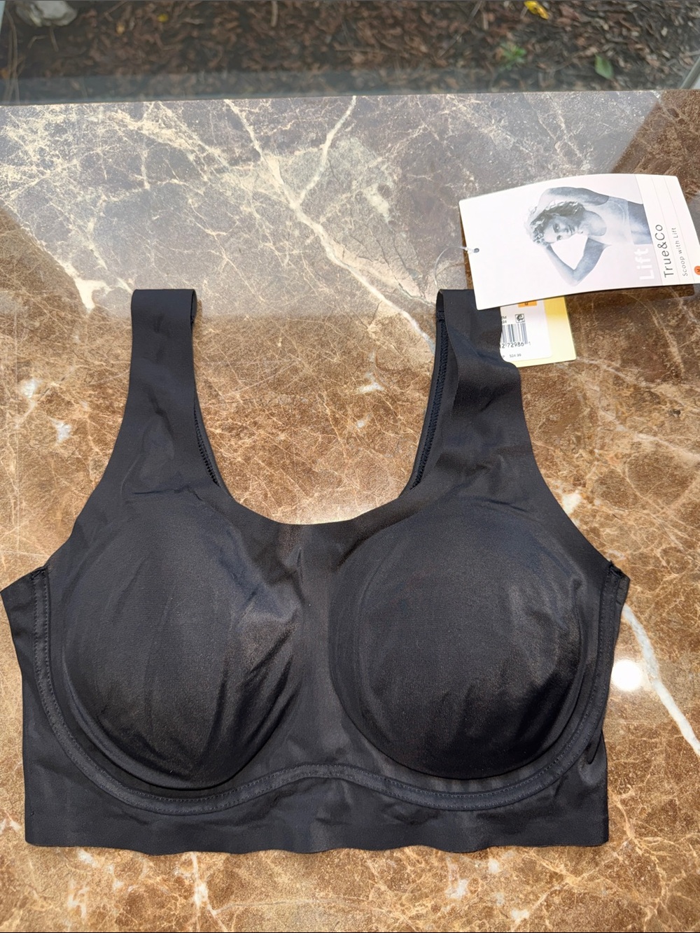 True & Co. Black Wireless Molded-Cup Bralette